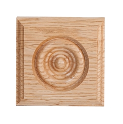 #908 Red Oak Rosette Corner Block 1-1/16" x 2-3/4" x 2-3/4"